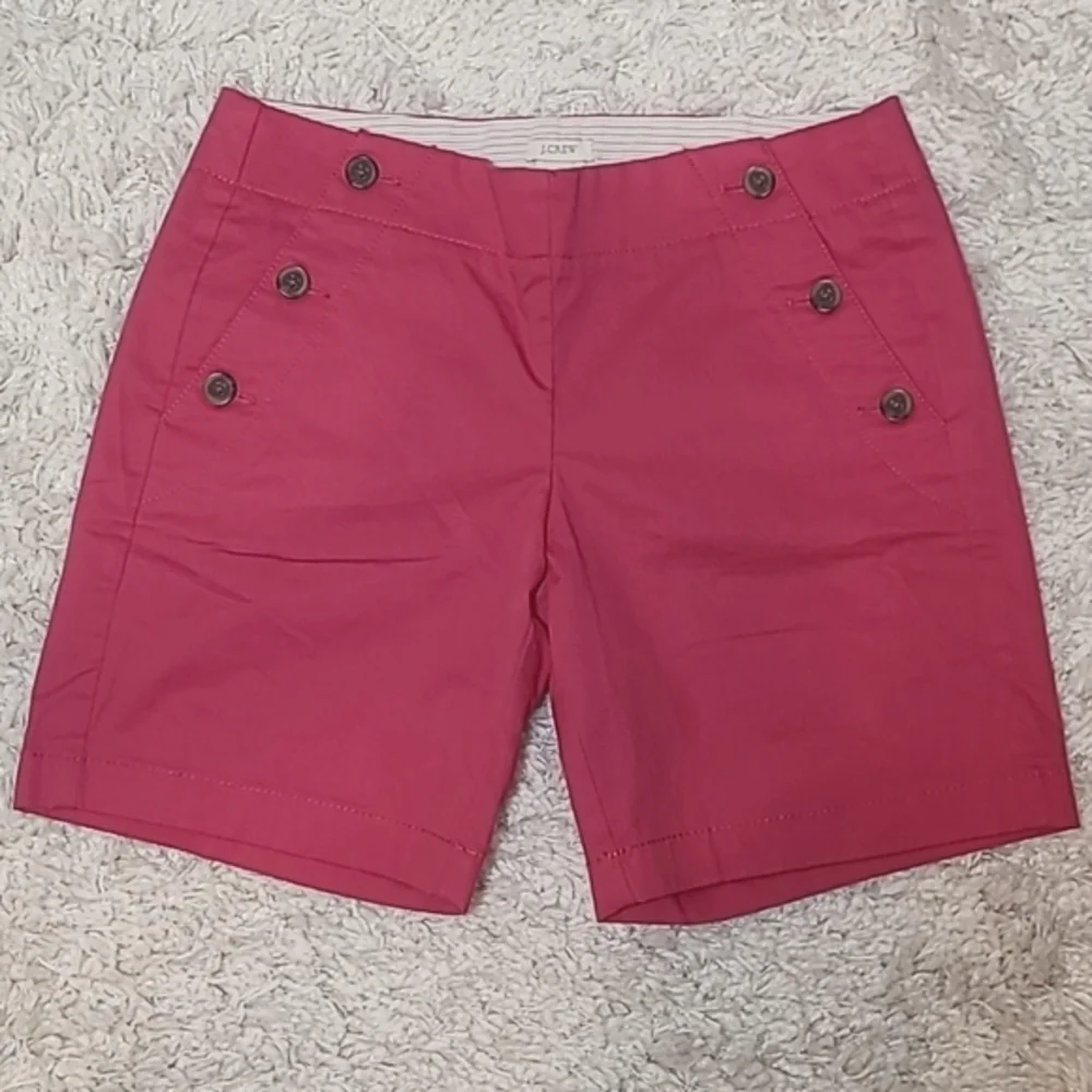 J.Crew Sailor Button Shorts Deep Pink Women’s Size 0